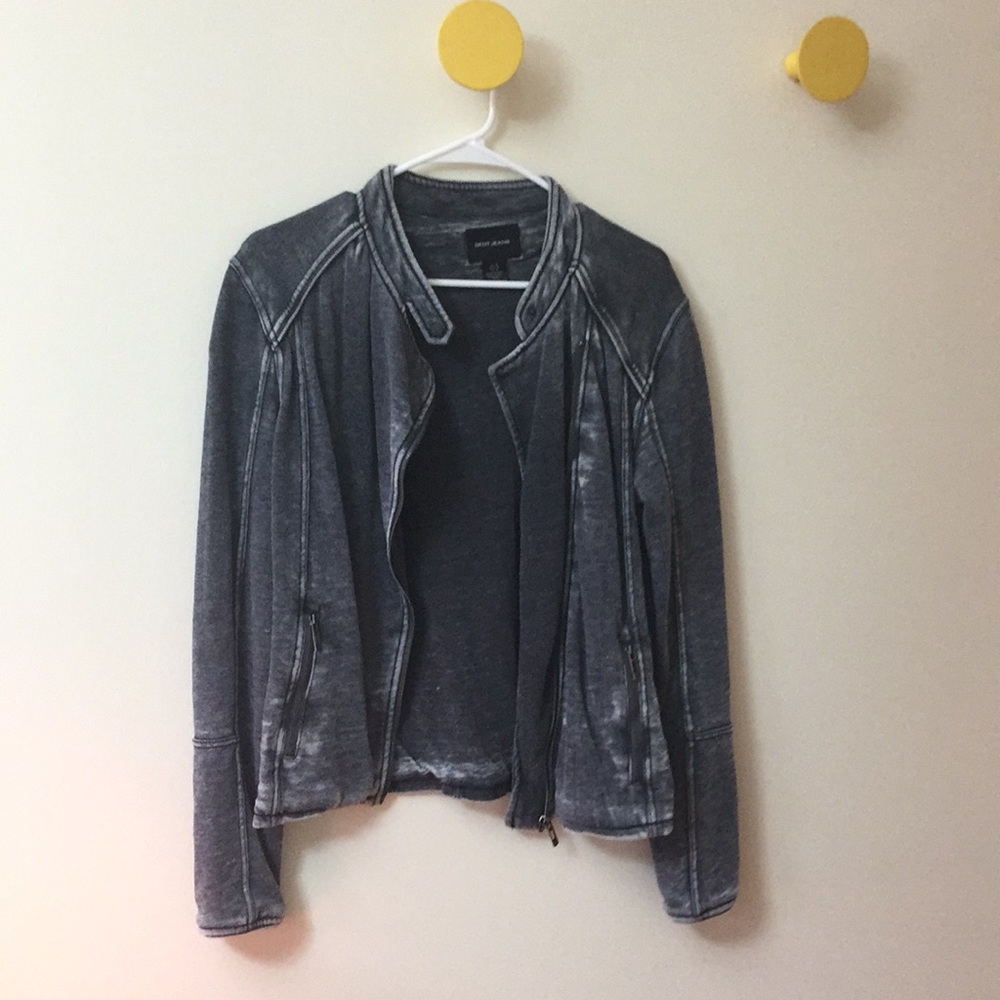 DKNY Jeans acid wash zip up sweater jacket